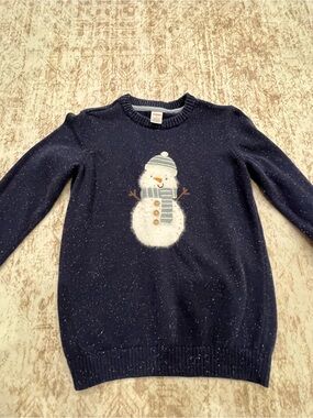 Gymboree Navy Crewneck Sweater with Snowman Appliqué
